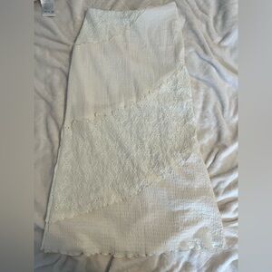 SHEIN Cream Asymmetrical Midi Pencil Skirt